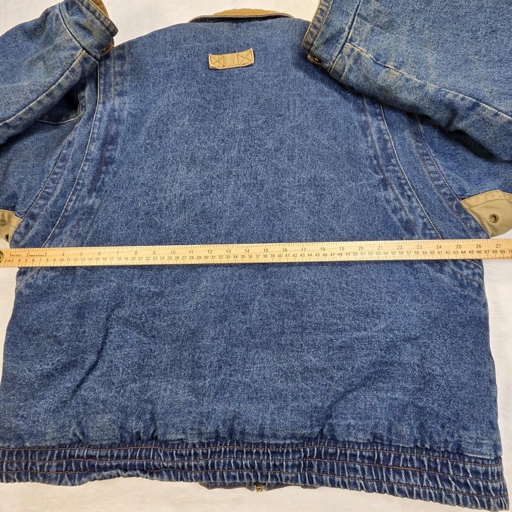 Vintage 90s Denim Lined Bomber Jacket‎ Size XL Unbranded Zip/snaps